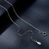 925 Sterling Silver Plated Platinum Moissanite Necklace 39+5cm for Women
