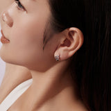 925 Sterling Silver Oxidized Silver Earrings 1.3x0.8cm for Women