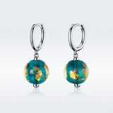 925 Sterling Silver Earrings with Glass Bead for Women