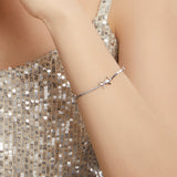 925 Sterling Silver White Gold Plated Adjustable Bracelet for Women