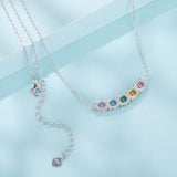 925 Sterling Silver White Gold Plated 40+5cm Necklace with Pavé Setting CZ for Women