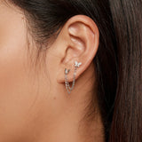 S925 Sterling Silver 40mm Pavé CZ Earrings