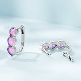 925 Sterling Silver Earrings with Transparent Glass for Women