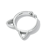 925 Sterling Silver Oxidized Paw Design Ring