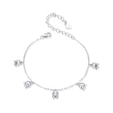 925 Sterling Silver Plated White Gold 12x41mm Pendant Bracelet
