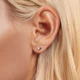 925 Sterling Silver 4mm Moissanite Earrings with Platinum Plating for Women