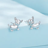 925 Sterling Silver Earrings Plated Platinum 10*12mm for Women