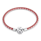 925 Sterling Silver Oxidized Leather Bracelet 17cm for Men