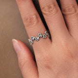 925 Sterling Silver Oxidized Silver 0.44cm Ring for Women