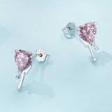 925 Sterling Silver CZ Earrings with Pavé Setting for Women
