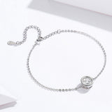 925 Sterling Silver & Platinum Plated CZ Bracelet for Women