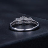 925 Sterling Silver Moissanite Pavé Setting Ring Size 6 for Women