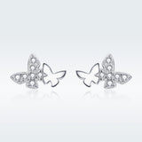 925 Sterling Silver Earrings with Pavé Setting CZ - 0.6*0.9cm