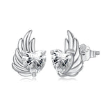 925 Sterling Silver Earrings with Pavé Setting CZ in Oxidized Silver - 1.0*0.7cm