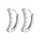 925 Sterling Silver Pave Setting CZ White Gold Plated Earrings for Women