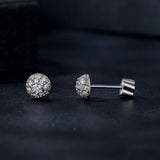 925 Sterling Silver White Gold Plated Moissanite Earrings Size 10mm for Women