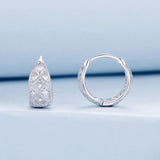 925 Sterling Silver White Gold Plated Pave Setting CZ Earrings 13*6mm for Women