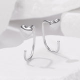 925 Silver White Gold Plated 1.4cm Brass Earrings for Women