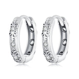 925 Sterling Silver Earrings with Oxidized Finish and Pavé Setting CZ for Women
