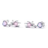 925 Sterling Silver Earrings with Translucent Opal and CZ for Women