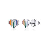 925 Sterling Silver Plated Platinum Earrings 0.5x0.6cm