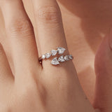 925 Sterling Silver White Gold Plated Pavé Setting Rings for Women