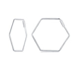 925 Sterling Silver Earrings 21*1mm with White Gold Plating for Women