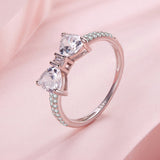 925 Sterling Silver White Gold Plated 1.2cm Pendant Ring Size 6 for Women