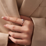 925 Sterling Silver White Gold Plated Pavé CZ Star Ring for Women