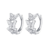 S925 Sterling Silver Earrings with Plated Platinum for Women