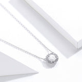 925 Sterling Silver Plated Platinum 49cm Pavé Setting CZ Necklace for Women