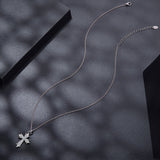 925 Sterling Silver Plated White Gold Moissanite Necklace 40+5cm for Women
