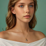 925 Sterling Silver Necklace with Quality Shell Pearl, Length 40+5cm, for Women