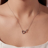 925 Sterling Silver Necklace with Pavé Setting CZ, 40+5cm, Plated White Gold, Women