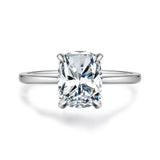 925 Sterling Silver White Gold Plated 3ct Moissanite Size 6 Ring for Women