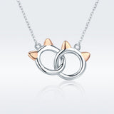 925 Sterling Silver Necklace, Length 38-45cm, Pendant 1.2*1cm, for Women