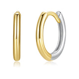 925 Sterling Silver Earrings for Women - 1.3x0.2cm, Plated White Gold