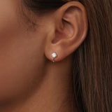 925 Sterling Silver & White Gold Plated 0.5 Carat Moissanite Earrings for Women
