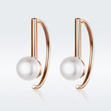 925 Sterling Silver Earrings in Rose Gold with Beads for Women