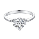925 Sterling Silver 1.0 Carat Moissanite Ring in Size 8