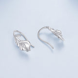 925 Sterling Silver Earrings with White Gold Plating and CZ