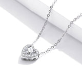 925 Sterling Silver Adjustable Cubic Zirconia Pendant Necklace for Women