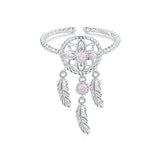 925 Sterling Silver Nano Opal Stone Ring for Women