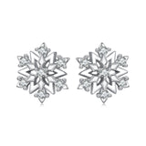 925 Sterling Silver Earrings with Pavé Setting CZ and White Gold Plating