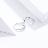 925 Sterling Silver Earrings with Plated Platinum, 1cm Diameter for Women