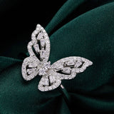925 Sterling Silver White Gold Plated 1.9mm CZ Pavé Setting Ring Size 7 for Women
