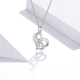 925 Sterling Silver Adjustable CZ Pendant Necklace