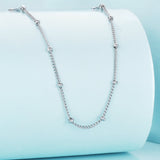 925 Sterling Silver Plated Platinum 45cm Necklace for Women