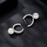 925 Sterling Silver Moissanite 0.15 Carat Earrings with Quality Shell Pearl for Women