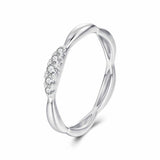 925 Sterling Silver Moissanite Ring with 0.15-0.2cm Gems for Women - Size 6
